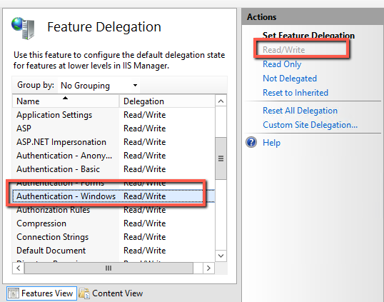 Feature Delegation Screen